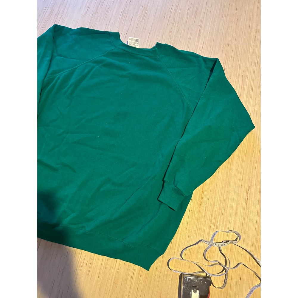 Vintage Hanes Her Way Green Crewneck Sweatshirt USA Made XX-Large Raglan 44